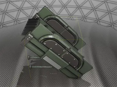 Sci-Fi Stairs - 21 - Green Version Low-poly 3D model
