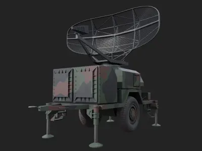 Military Air Radar Low-poly 3D model