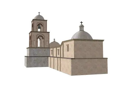 San Jose de Tumacacori Roman Catholic Church Model Low-poly 3D model