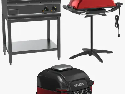 Electric Grills Collection 3D model