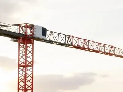 Flat Top Tower Crane 3D model