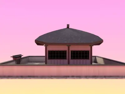 Korean Traditional Hanok House - Weathered PBR Low Poly 3D Model Low-poly 3D model