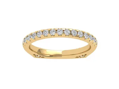 Solitaire Wedding Band 3D print model 5