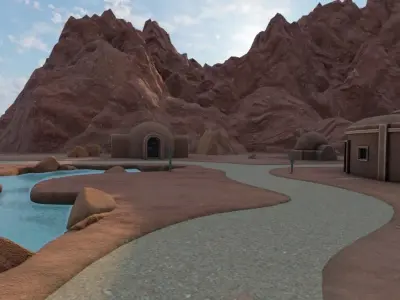 Desert Village Landscape 3D model