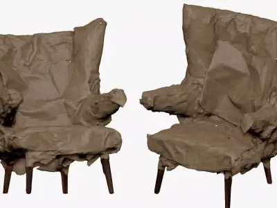 001274 old ghosty chair lowpoly 3D model