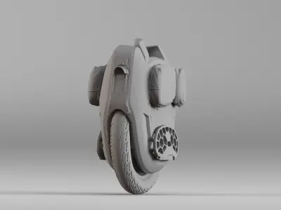 001567 Unprocessed 3D scan of a monowheel vehicle Free 3D model