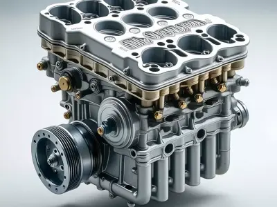 HighDetail V8 Combustion Engine Model Low-poly 3D model