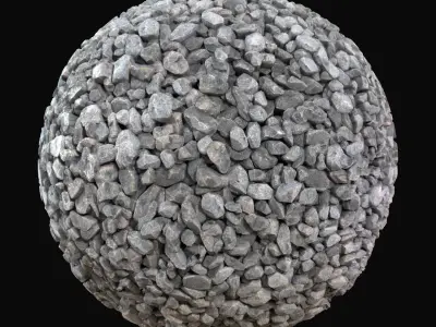 Railway railroad track with stones 3D model