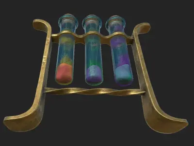 glass tubes with substances PBR low poly Low-poly 3D model