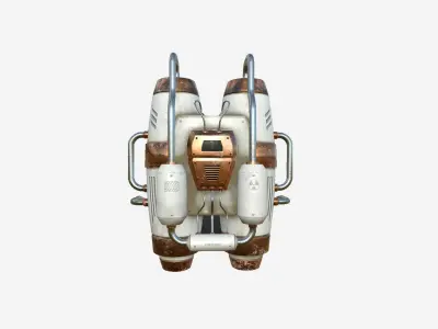 Jetpack A01 White Copper - SciFi Character Design Low-poly 3D model