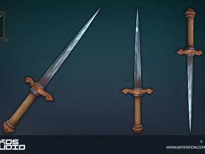Stylized Daggers Low-poly 3D model