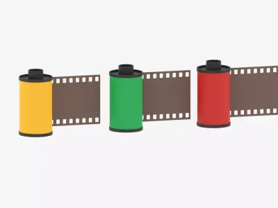 Cartoon 35mm Film Roll 3D model