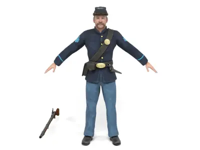 American Civil War - Soldiers Low-poly 3D model