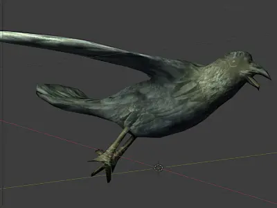 Low poly crow Low-poly 3D model