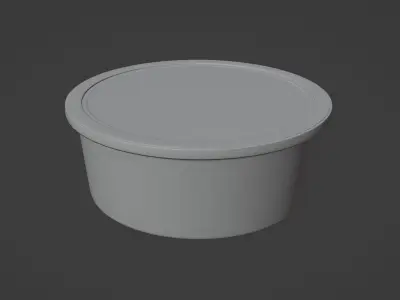 8 oz Dairy Yogurt Dip Sour Cream Plastic Container with Lid 3D model