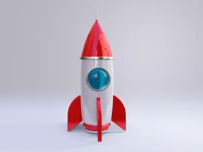 Cartoon Rocket 3D model purchase