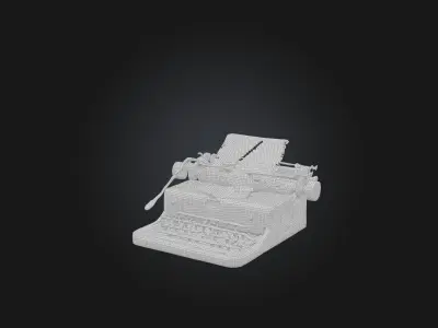 Typewriter Model Low-poly 3D model