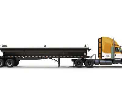 International LoneStar sidedump road train Low-poly 3D model
