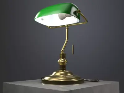 Desk lamp  Churchill style High and  Low-poly 3D model