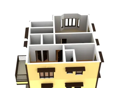 house two story Free low-poly 3D model