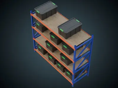 Storage Box 1 Basic Low-poly 3D model