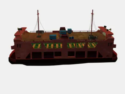 Ferry Ship Low-poly 3D model
