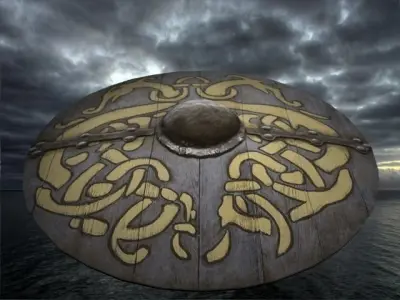 viking shield 6 Low-poly 3D model