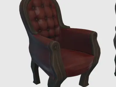 Low Poly Victorian Furniture Set 3D model
