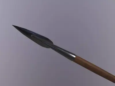 Spear 3D Model sword with wooden handle Low-poly 3D model