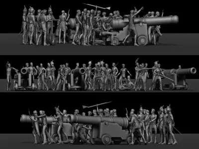 33 Medieval World at War 3D printing figures 3D print model