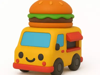 Chibi Burger Truck 3D print model