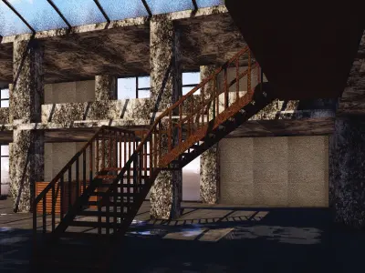 ABANDONED BUILDING Low-poly 3D model purchase