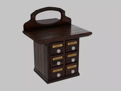 Unique Apothecary Table Nightstand Low-poly 3D model