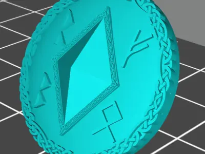Wolf marine style viking storm shield with diamond 1 3D print model