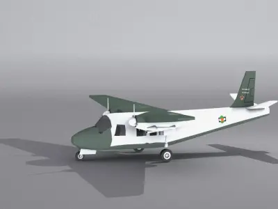 Aero Commander 500 Low-poly 3D model