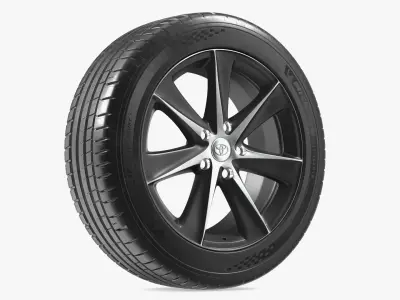 Toyota Car Wheel Rim Carrying Michelin Tire 3D model
