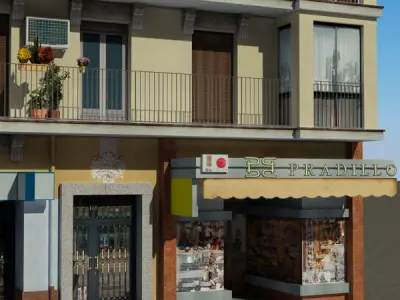 Building apartment Low-poly 3D model shop
