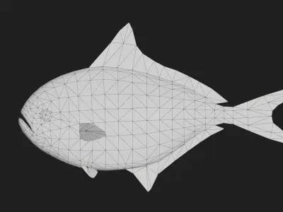 Pomfret Low-poly 3D model purchase