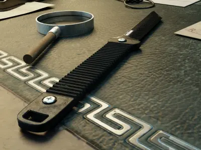 Kurshaw Dune Tanto Tactical Knife Low-poly 3D model