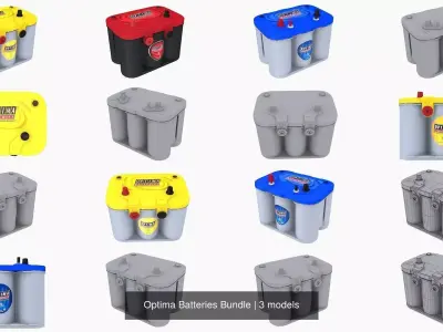 Optima Batteries Bundle 3D Model Pack
