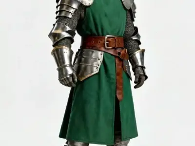Fantasy Crusader Knight Character 3D Model Low-poly 3D model