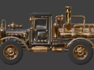 Steampunk Military Supply Truck 3D Model Low-poly 3D model