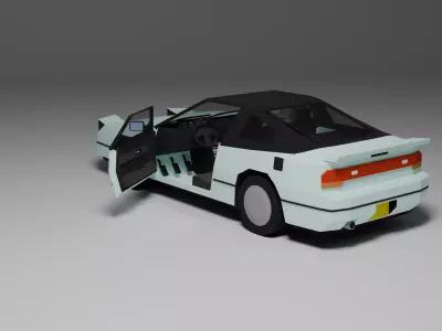 Low Poly 1990s Sport Coupe 3D Model Free Download Car05 Free low-poly 3D model