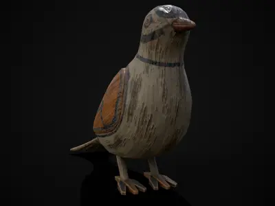 Painted Pigeon Toy Low-poly 3D model
