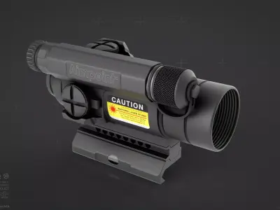 Aimpoint CompM4 - Sniper Aim Sight - AAA PBR Game Ready Low-poly 3D model