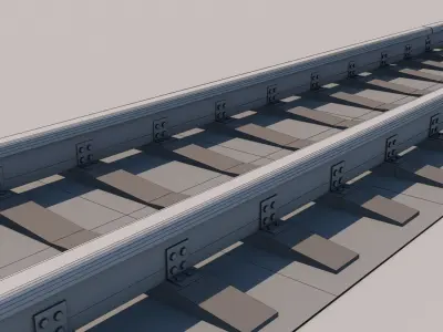 3D Rail Track Model Free low-poly 3D model