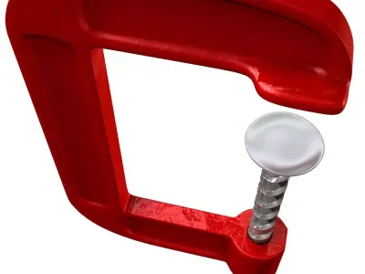 Red G-Clamp 3D model