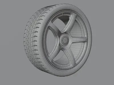 Michelin Street Wheel HighPoly LowPoly 3D model