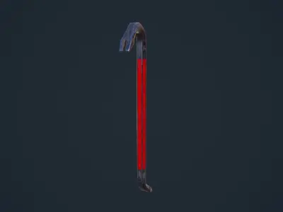 Crowbar cane Low-poly 3D model