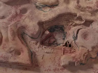 Mars open pit mining quarry 3D model